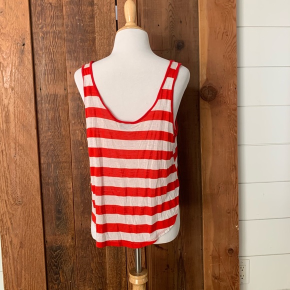 Urban Outfitters Red White Striped Panel Crop Top - Picture 2 of 3